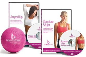 DVD Collection - The DVD Collection includes both Signature Sculpt and Amped Up DVDs plus a complimentary Ballet Physique branded exercise ball (optional).